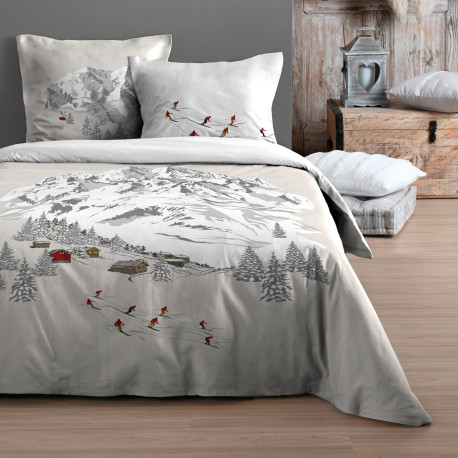 Housse de couette + 2 Taies MERIBEL Percale